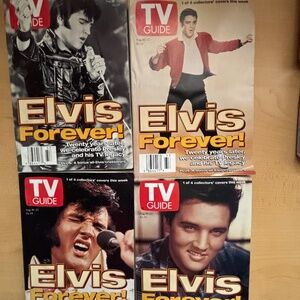 Complete Set of Four TV Guide Elvis 20th Anniversary